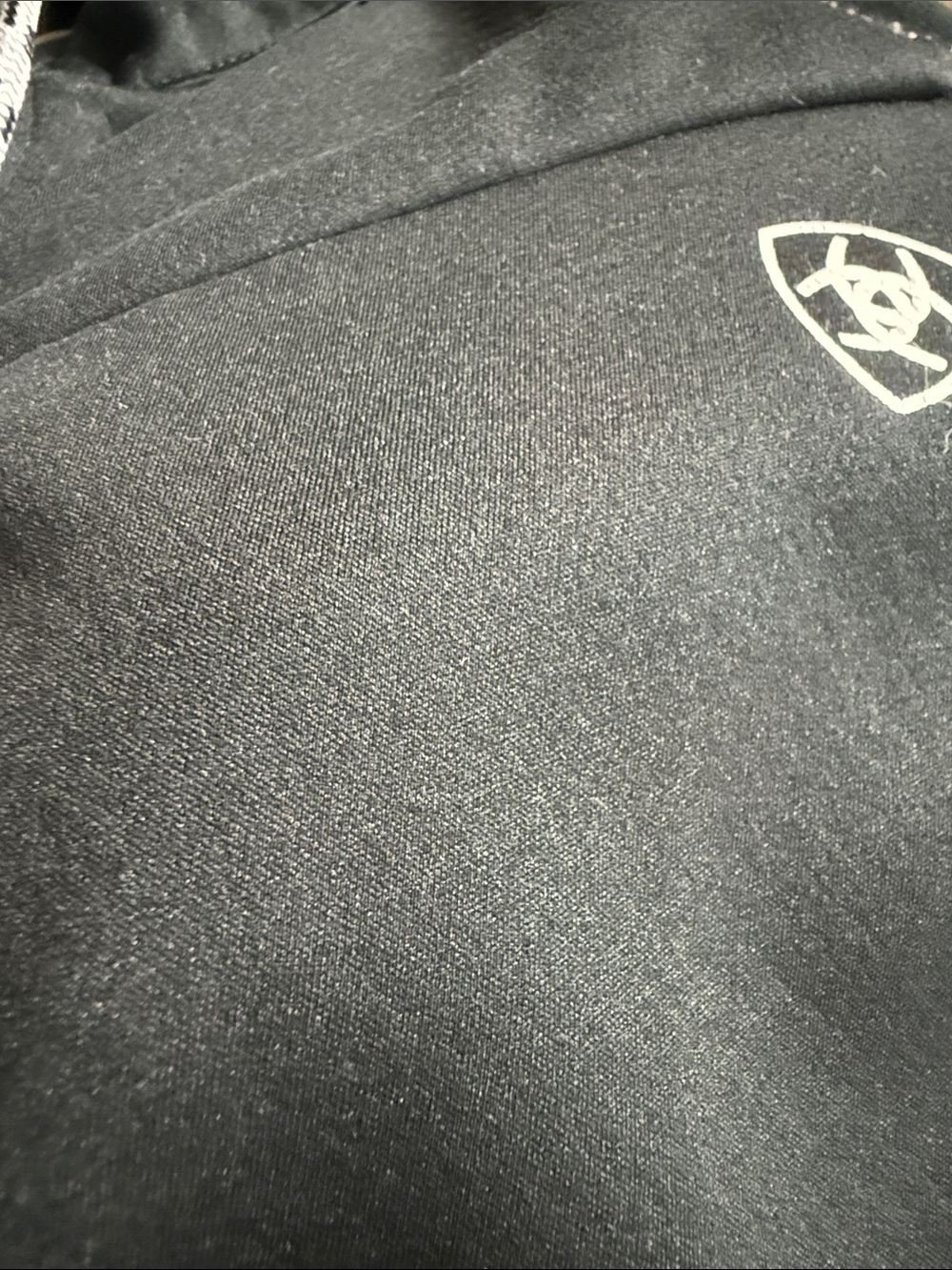 Ariat Black Long Sleeve Quarter Zip Top with White Stitching - Picture 2 of 2